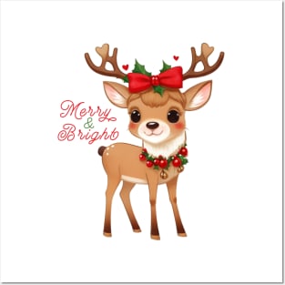 Merry&Bright Cute Reindeer Posters and Art